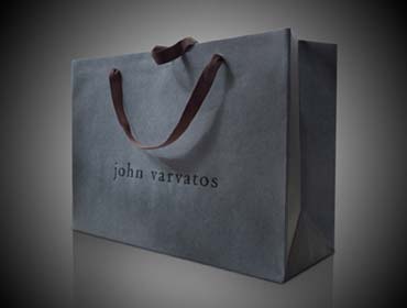 John Varvatos Custom Euro Shopping Bag. Signature Base Paper and Soft Twill Cotton Handle