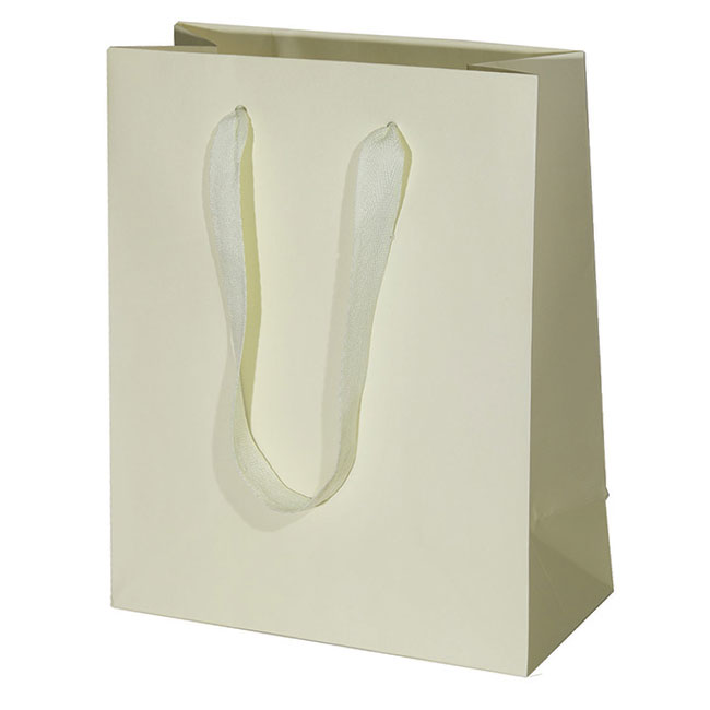 Download Ivory Paper Euro Tote Bags Matching Ribbon Handles